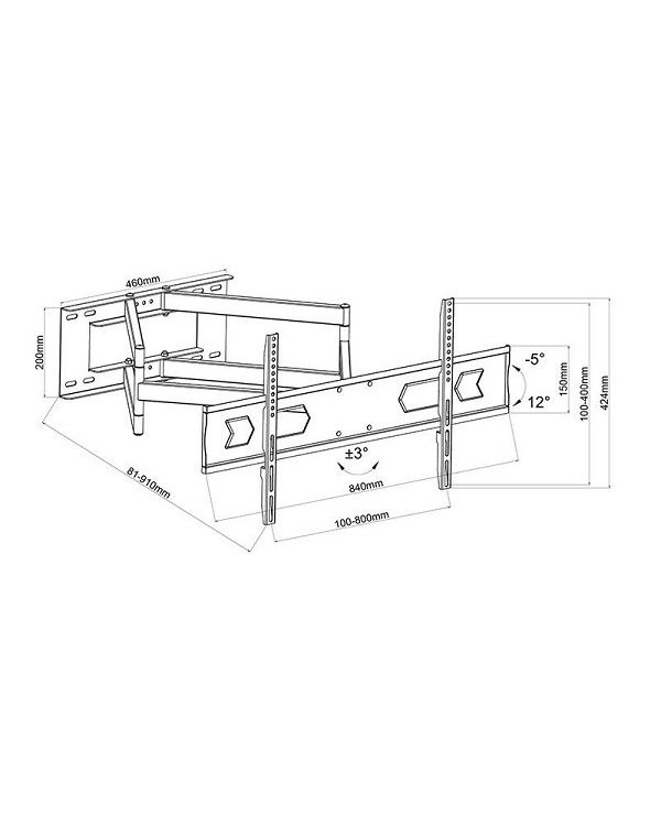 Lamex LXLCD121 Настенный поворотный кронштейн для телевизоров до 90" / 50kg