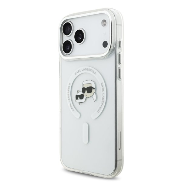 Karl Lagerfeld IML K&CH Heads Metal Frame MagSafe Case Защитный чехол для iPhone 17 Pro Max / прозрачный