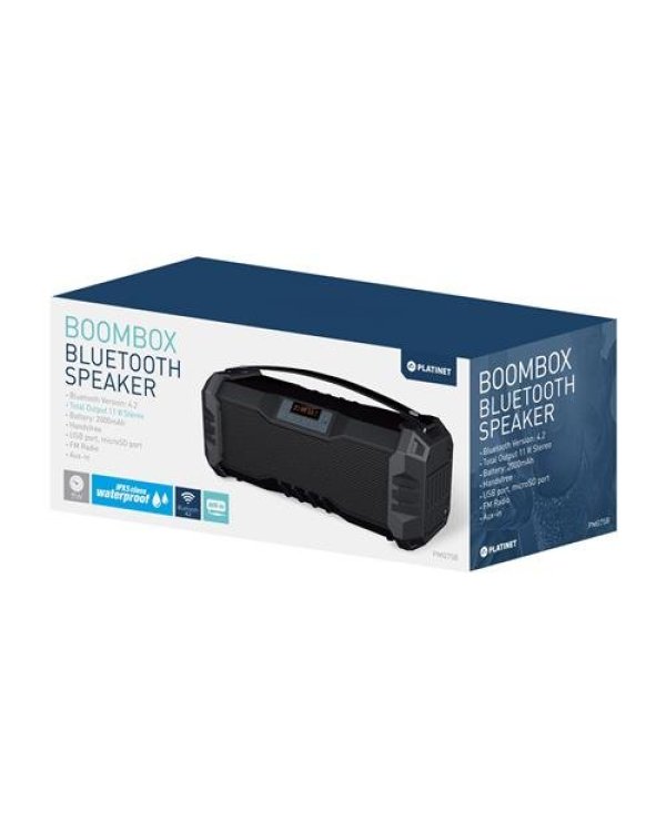 Дополнительное изображение книги «Platinet PMG75B Boombox waterproof IPX5 Bluetooth Беспроводная колонка с FM Radio / Handsfree / MicroSD / AUX / USB / 11W»