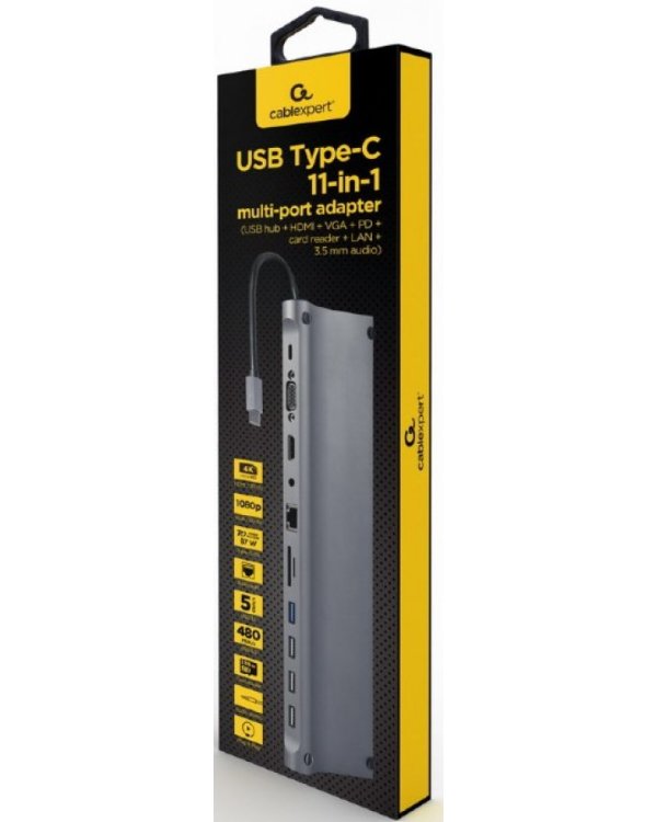 Gembird 11in1 USB Type-C Док станция