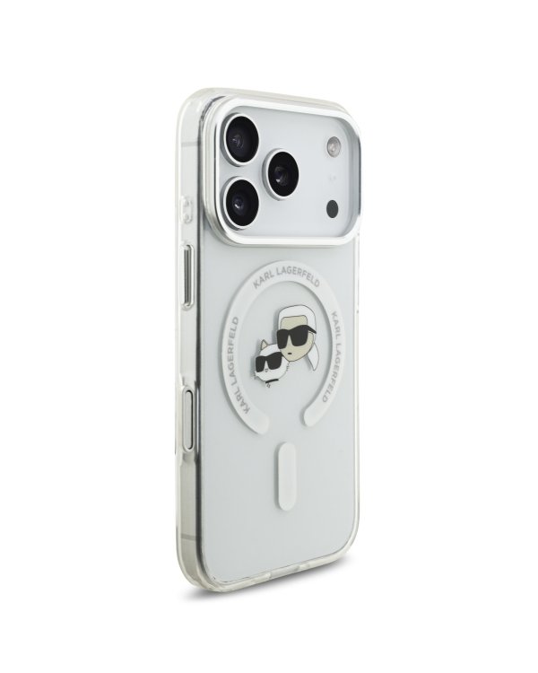 Karl Lagerfeld IML K&CH Heads Metal Frame MagSafe Case Защитный чехол для iPhone 17 Pro / прозрачный