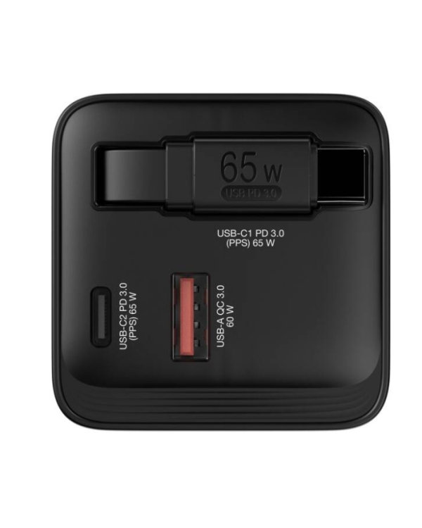 Verbatim 32217 GaN Зарядка 65W 2x USB-C / USB-A + Aдаптер