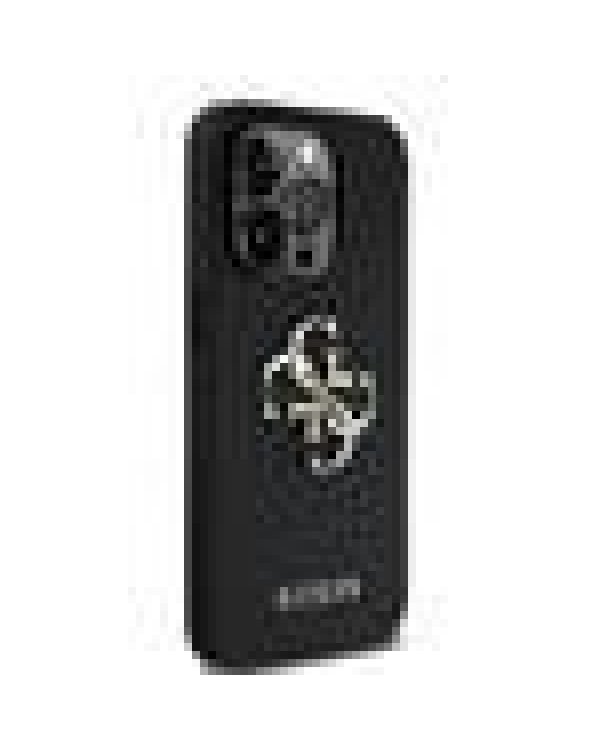 Guess PU Grained 4G Metal Logo Case Защитный чехол для iPhone 14 Pro / чёрный