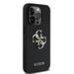 Guess PU Grained 4G Metal Logo Case Защитный чехол для iPhone 14 Pro / чёрный