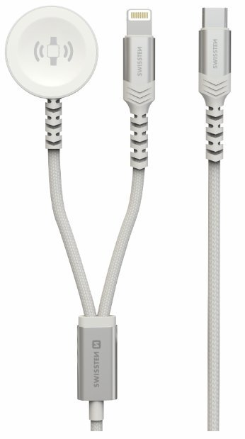 Swissten 2in1 Беспроводное зарядное устройство для Apple Watch и Lightning USB-C 1.2m