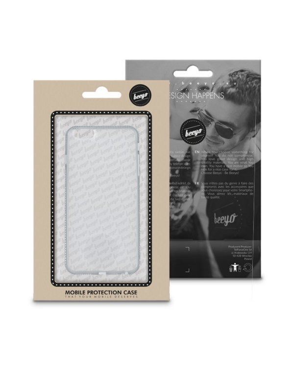 Beeyo Diamond Frame Силиконовый Чехол для Apple iPhone 6 Plus Прозрачный - Серый