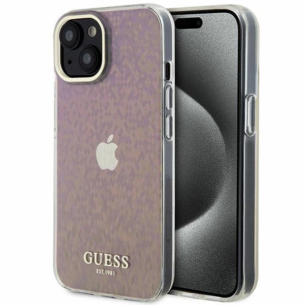 Guess IML Faceted Mirror Disco Iridescent Case Защитный Чехол для iPhone Apple 15
