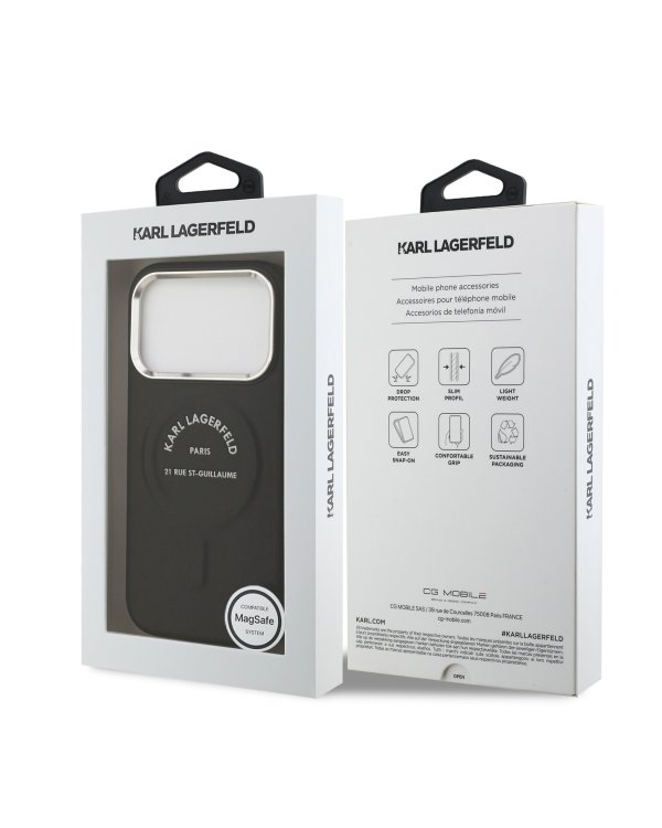 Karl Lagerfeld PU RSG Logo MagSafe Case Защитный чехол для iPhone 17 Pro Max / чёрный