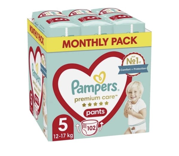 Обложка книги «Pampers Premium Care Pants Подгузники-Трусики Размер 5 (11–17кг) 102шт»