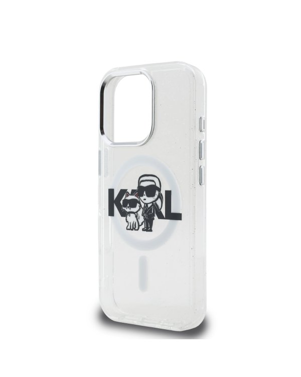Karl Lagerfeld IML Glitter Karl and Choupette Sketch MagSafe Case Чехол для Apple iPhone 16 Pro Max