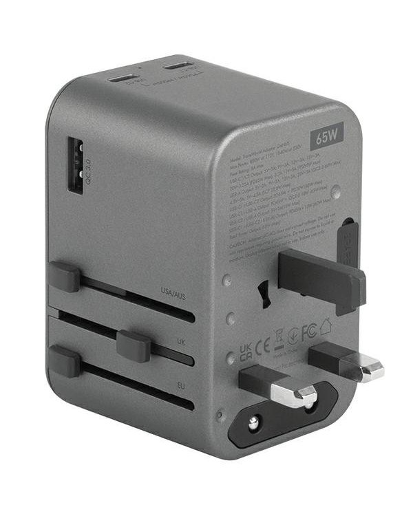 Energea TravelWorld GaN65 USB-C PD 65 Вт + универсальный адаптер PPS 55 Вт