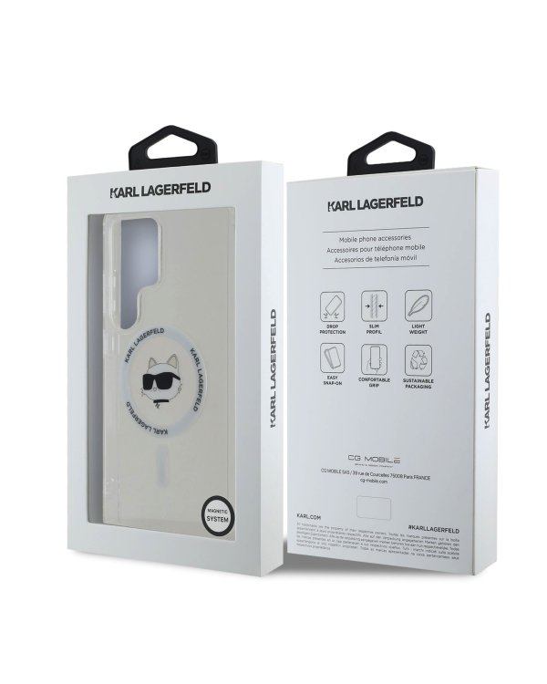 Karl Lagerfeld IML Choupette Head MagSafe Case Защитный чехол для Samsung Galaxy S25 Ultra / прозрачный