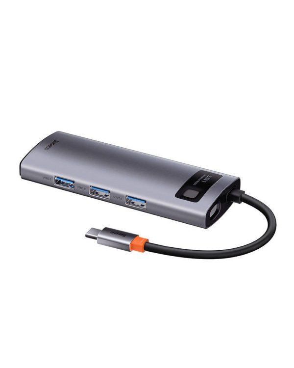 Baseus Metal Gleam Series Hub 5 в 1 / USB-C - 3 порта USB 3.0 / HDMI / USB-C PD