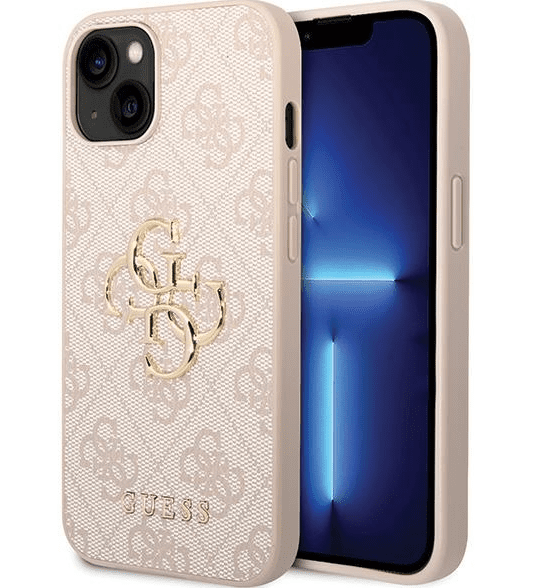 Guess PU Leather 4G Metal Logo Case Защитный Чехол для Apple iPhone 15 Plus
