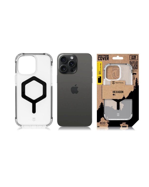 Tactical MagForce Hexagon Cover Защитный чехол для Apple iPhone 15 Pro Max / чёрный
