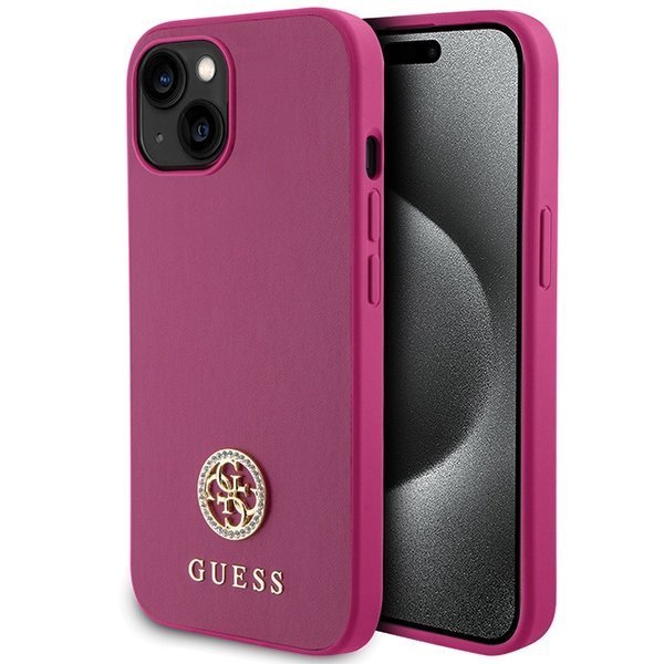 Guess Strass Metal Logo Back Case Защитный Чехол для Apple iPhone 15