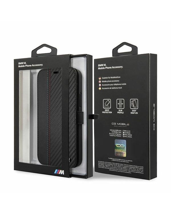 BMW BMFLBKP12MMCARBK M Collection Carbon Book Case Чехол для телефона Apple iPhone 12 / 12 Pro