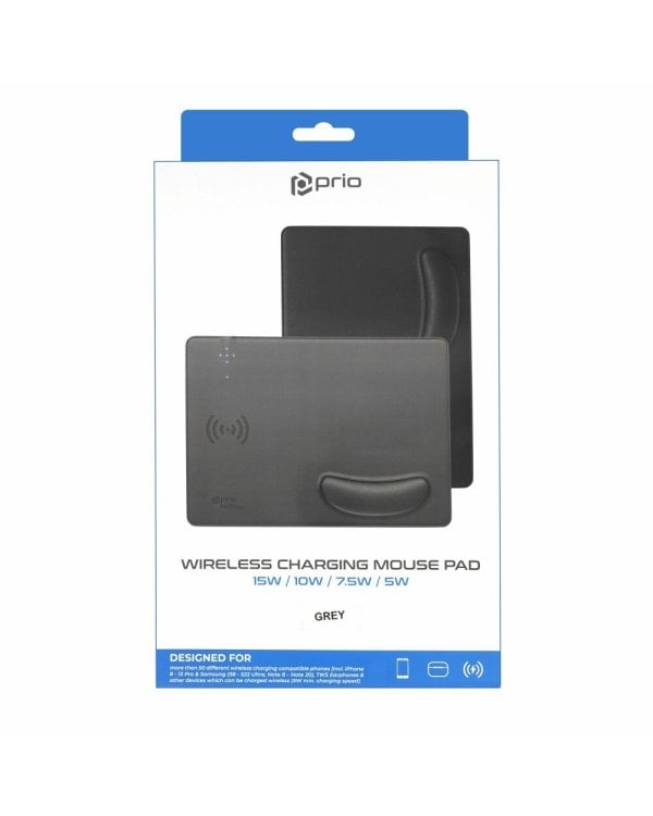 Prio Коврик для мыши с быстрой беспроводной зарядкой 15W (USB-C)