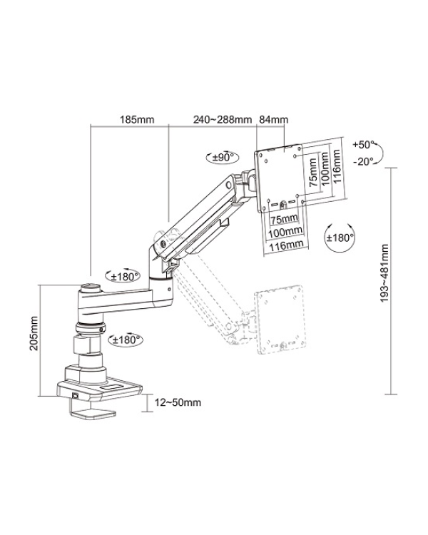 Multibrackets MB-7079 Держатель монитора с регулировкой высоты