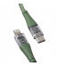 Qualo QTCN-CL-04 Transparent Nylon Kабель USB-C - Lightning / 12W / 1.5m / зеленый