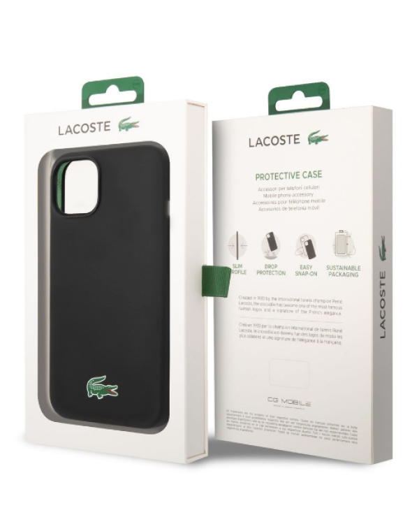 Lacoste Liquid Silicone Microfiber Croc Logo MagSafe Case Чехол для Apple iPhone 13 / 14 / 15
