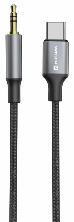 Swissten Audio Adapter Textile Aудио адаптер USB-C - 3.5mm Kабель 1.5m