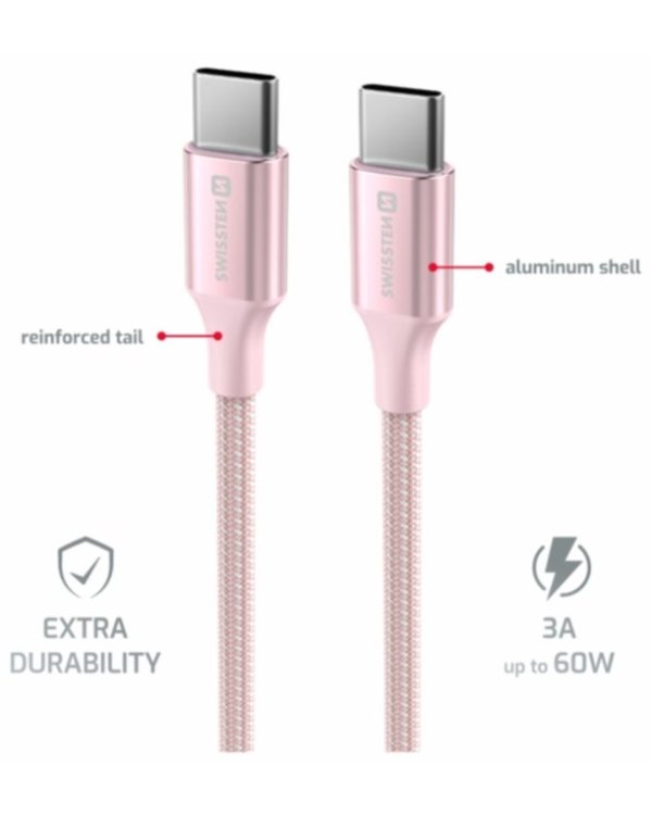 Swissten Textile II USB-C - USB-C Kабель для передачи данных и зарядки 1.5m