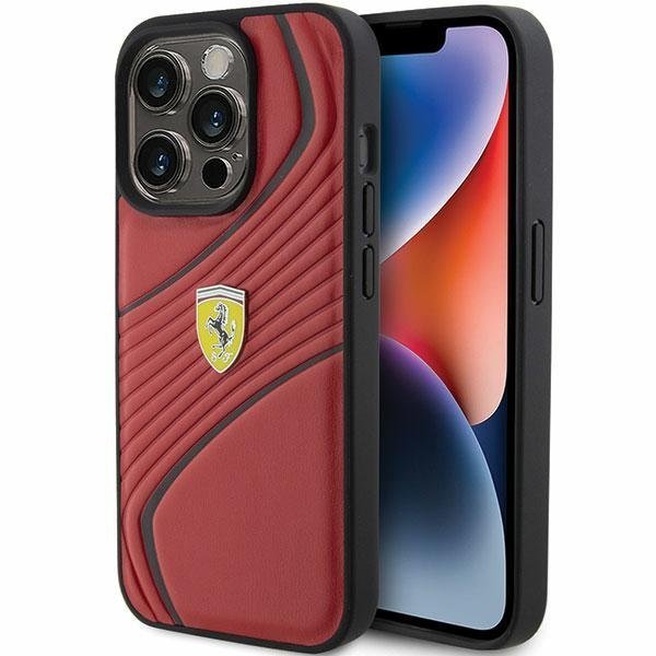 Ferrari Twist Metal Logo Back Case Защитный Чехол для Apple iPhone 15 Pro