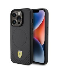 Ferrari Carbon Metal Logo MagSafe Back Case Защитный Чехол для Apple iPhone 15 Pro