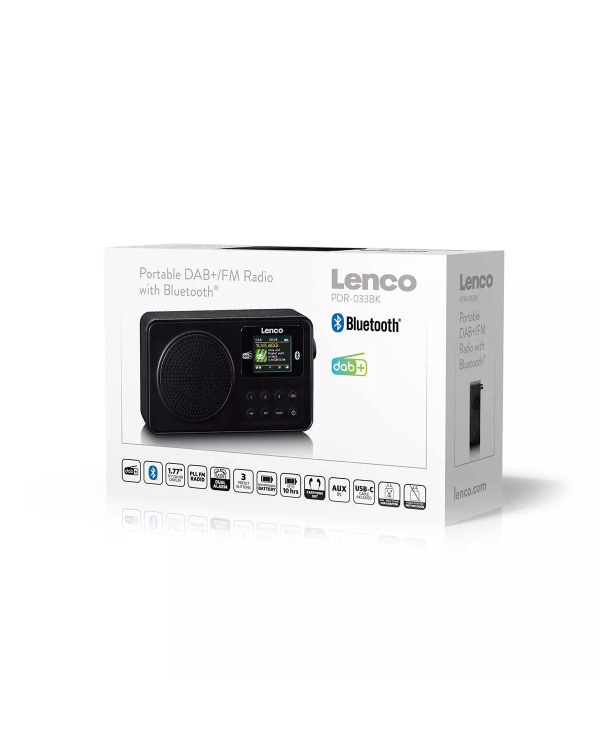 Lenco PDR-033BK Радио портативное FM / Bluetooth