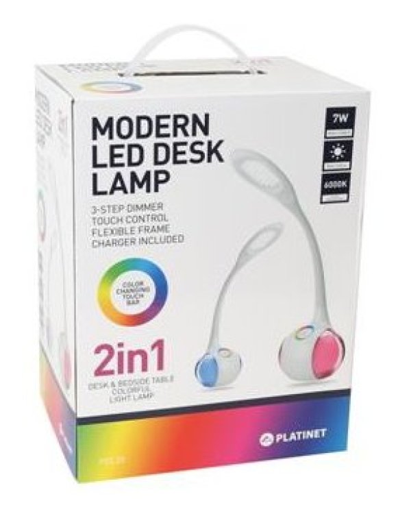 Platinet Modern PDL20 Сгибаемая 7W LED Настольная Лампа + функцией ночной лампы