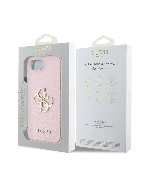 Guess PU Grained 4G Metal Logo Case Чехол для Apple iPhone 16e