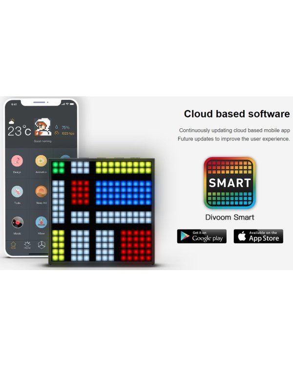 Divoom TimeBox EVO Bluetooth 5.0 Портативная Колонка 8 bit / Будильник / Апликация / Соц. сети / Градусник