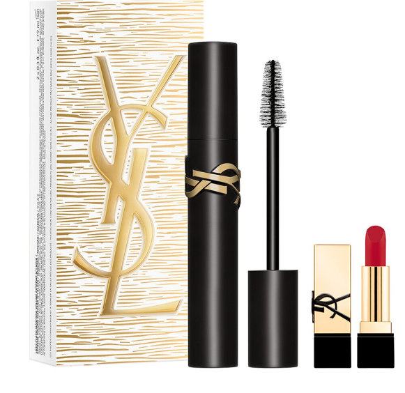 Yves Saint Laurent Lash Clash Mascara + Mini Rossetto Rouge Pour Couture Подарочный набор 9 ml + 1,3 g