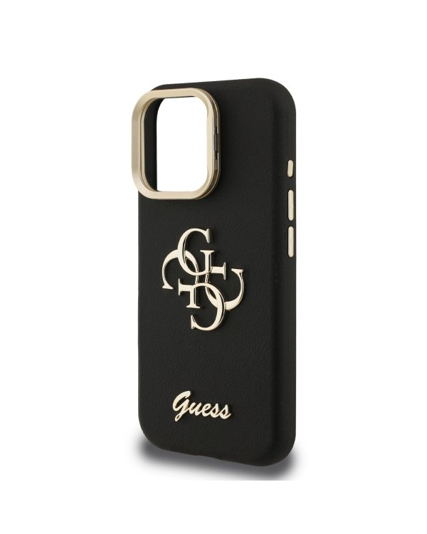 Guess PU Grained 4G Logo Stand Camera Frame Case Чехол для Apple iPhone 16 Pro Max