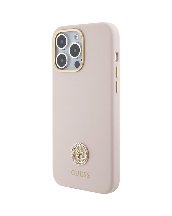 Guess Silicone Logo Strass 4G Back Case Защитный Чехол для Apple iPhone 15 Pro Max