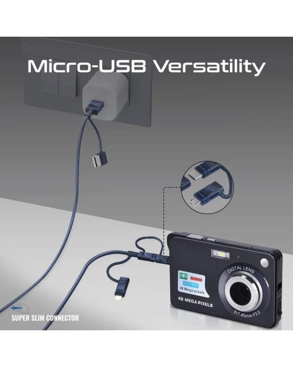 Promate PentaPower Универсальный кабель 6-в-1 USB-C(A) / micro / Lightning / 1,2m