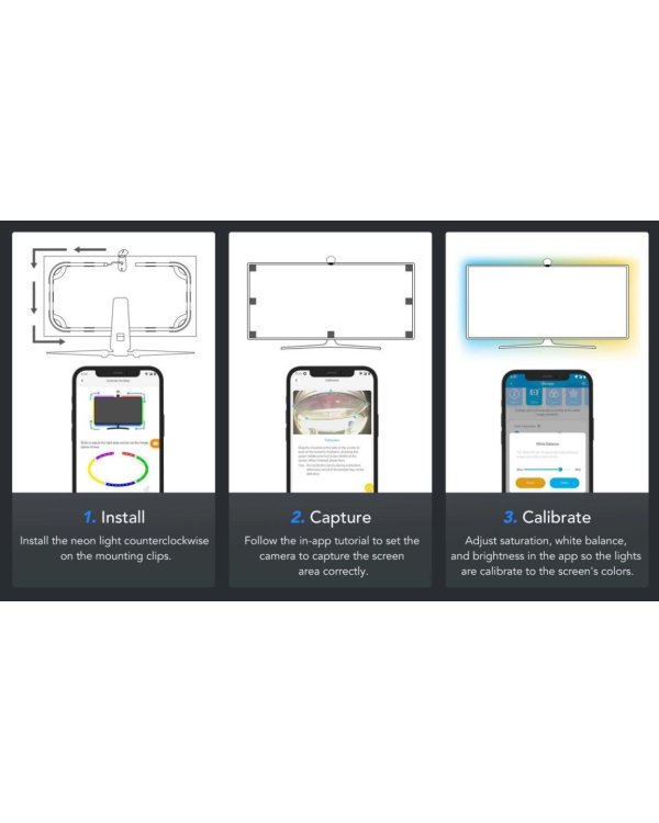 Govee H604B Dreamview G1 Gaming RGBIC Monitor Lightning Bluetooth / Wi-Fi / 24"-32"