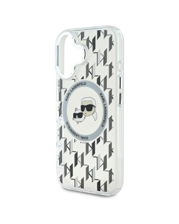 Karl Lagerfeld Hard IML Monogram Karl&Choupette Head MagSafe Case Чехол для Apple iPhone 16