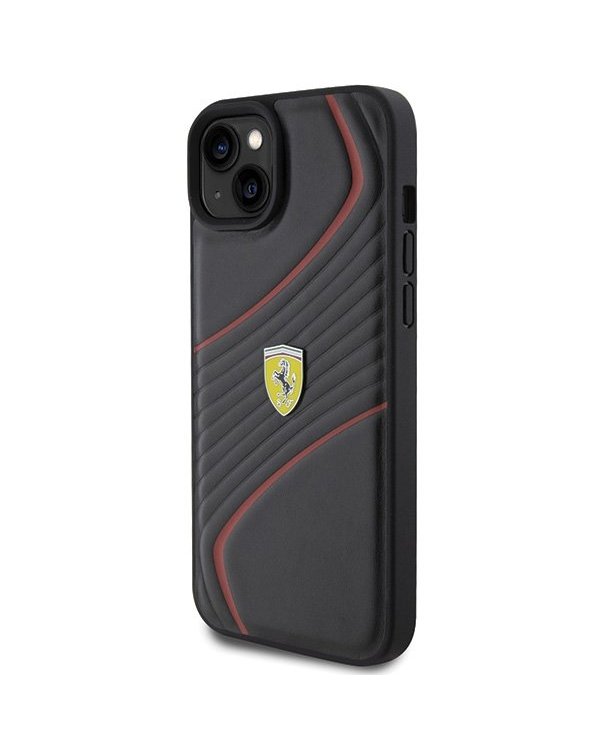 Ferrari Twist Metal Logo Back Case Защитный Чехол для Apple iPhone 15 Plus