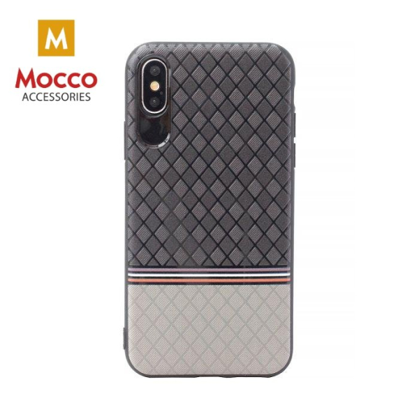 Mocco Trendy Grid And Stripes Силиконовый чехол для Apple iPhone X / XS Серый (Pattern 2)