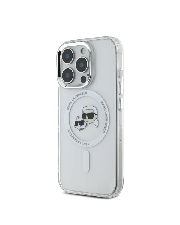Karl Lagerfeld IML K&CH Heads Metal Frame MagSafe Case Защитный чехол для iPhone 16 Pro Max / прозрачный