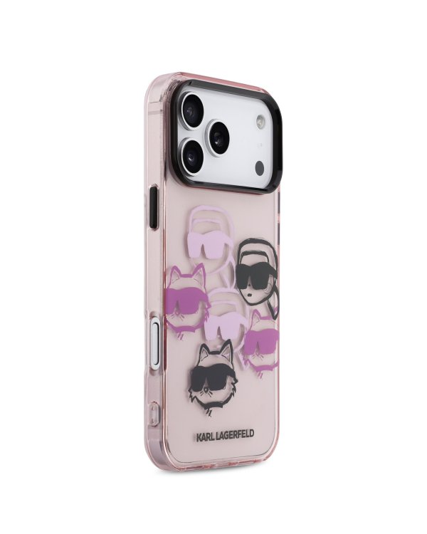 Karl Lagerfeld IML Multi K&CH Heads Защитный чехол для iPhone 17 Pro Max / розовый