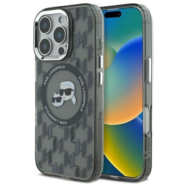 Karl Lagerfeld Hard IML Monogram Karl&Choupette Head MagSafe Case Чехол для Apple iPhone 16 Pro Max