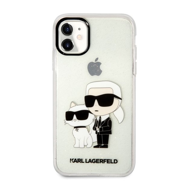 Karl Lagerfeld IML Glitter Karl and Choupette NFT Case Защитный чехол для iPhone 11 / прозрачный