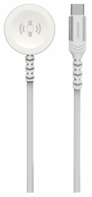 Swissten Braided Metal Плетеное магнитное беспроводное зарядное устройство для Apple Watch USB-C 1.2m