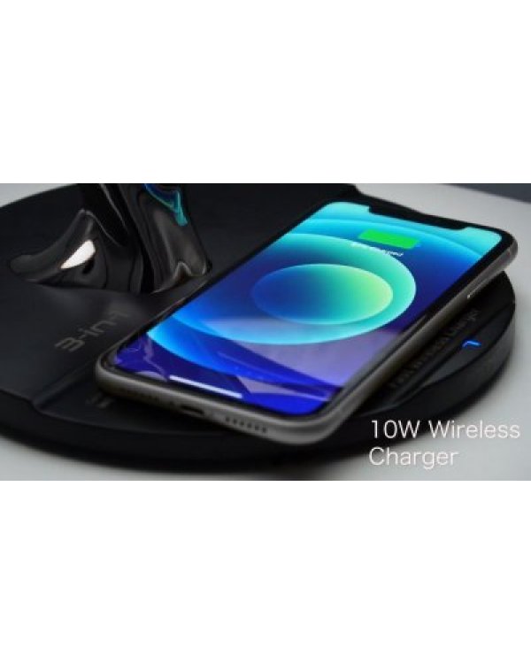 Promate Mirth 3in1 / лампа-ночник / Bluetooth колонка 10W / Qi беспроводная зарядка / LED часы