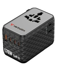Verbatim Travel Adapter Адаптер EU / UK / US / 2x USB-A / 3x USB-C 70W