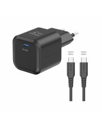 Swissten 3арядное устройство GaN USB-C 20W PD + Kабель для передачи данных USB-C-USB-C 1.2m