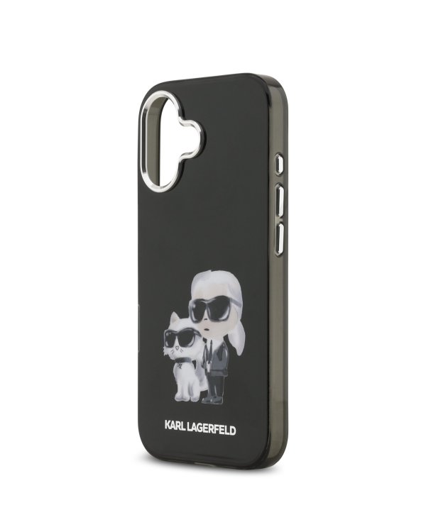 Karl Lagerfeld IML Aquarelle Karl and Choupette Case Защитный чехол для iPhone 17 / чёрный